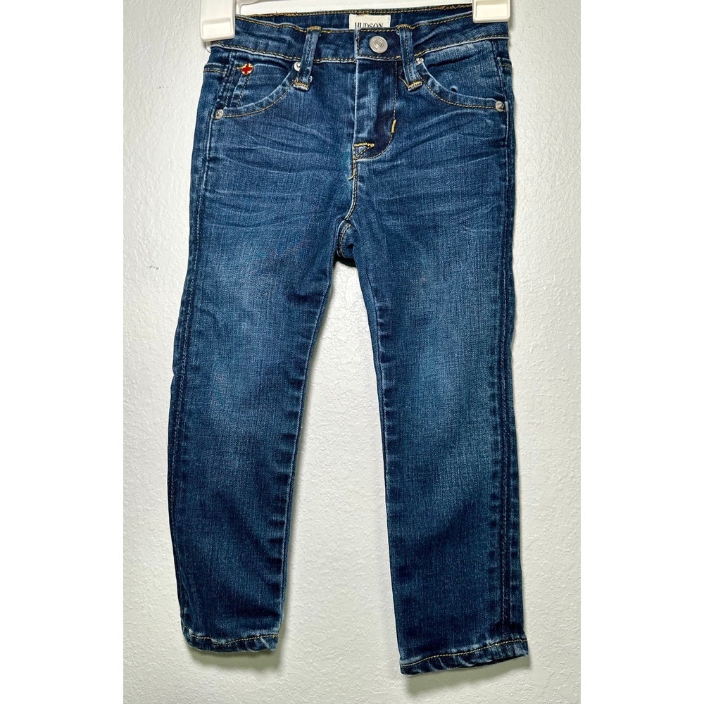 Hudson Kids Blue Denim Jeans Pockets Logo Casual Everyday sz 2T